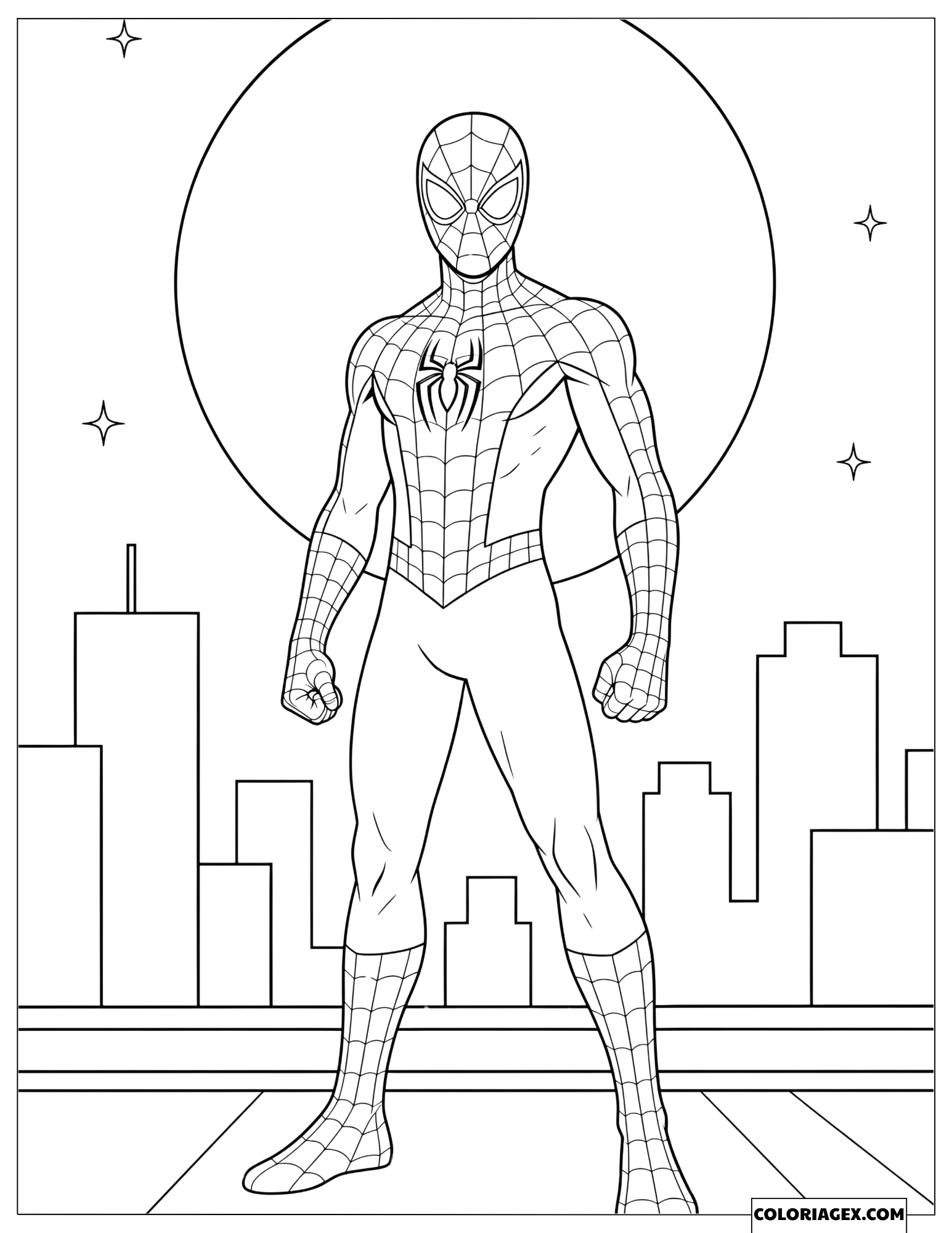 Dessin Spiderman sur le Toit