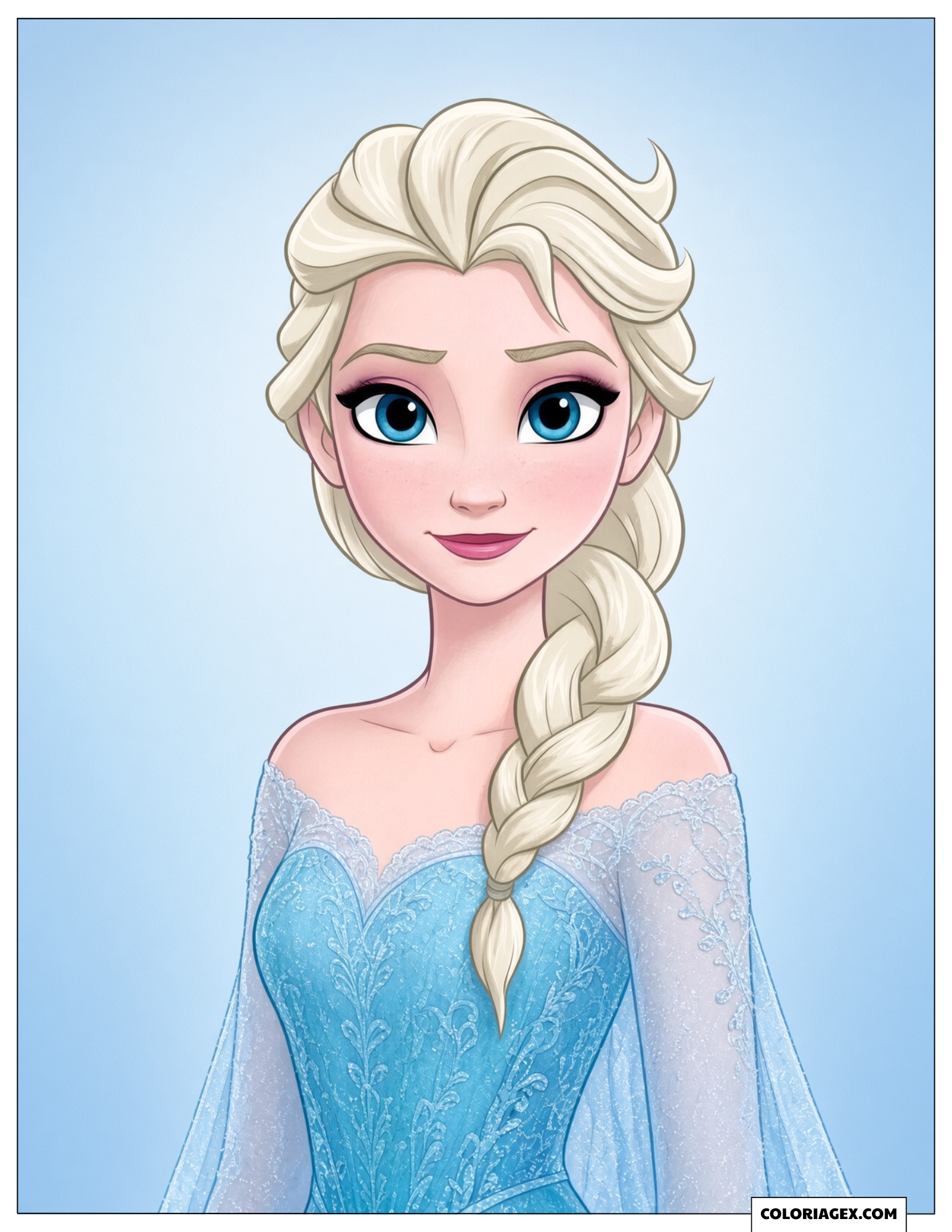 Dessin d’Elsa avec un sourire doux
