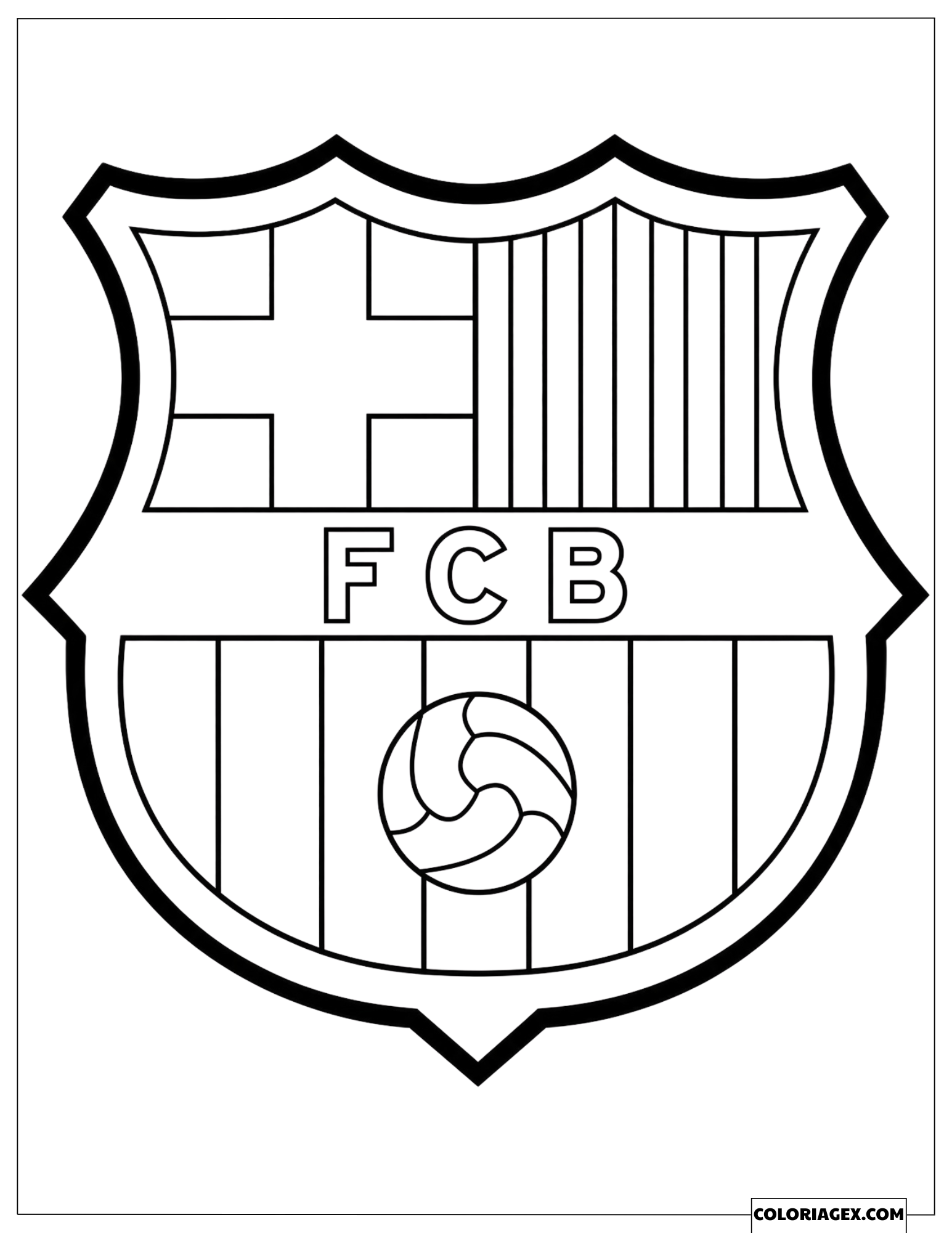 Dessin du logo du club de football FC Barcelona en forme de bouclier