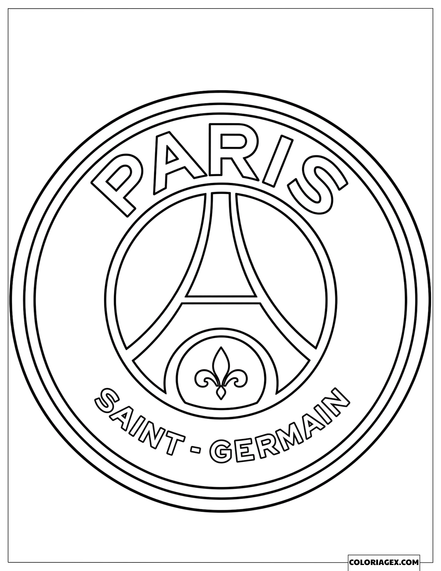Dessin du logo du club de football Paris Saint-Germain