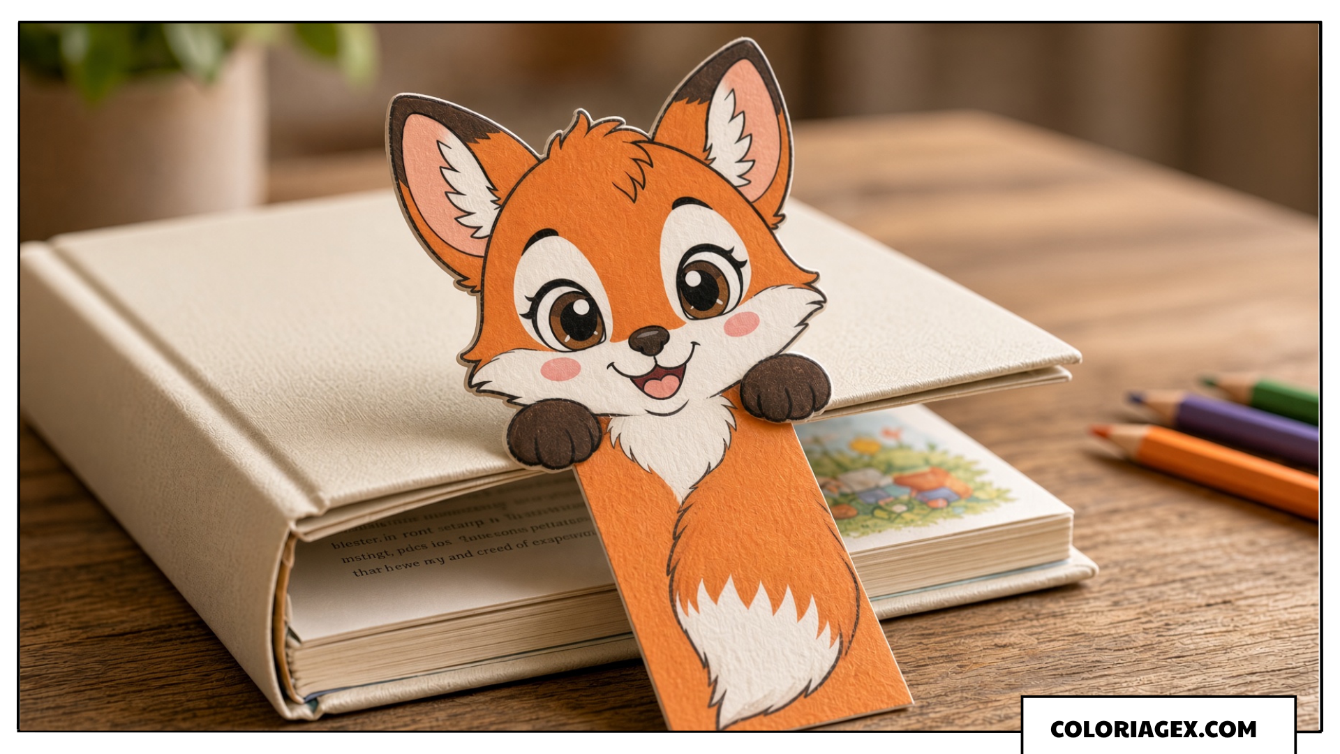 Marque-page renard en carton à découper