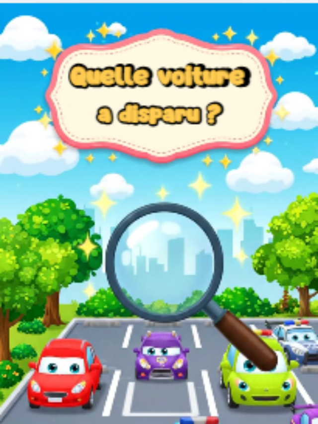 Quelle voiture a disparu ? Jeu pour enfants