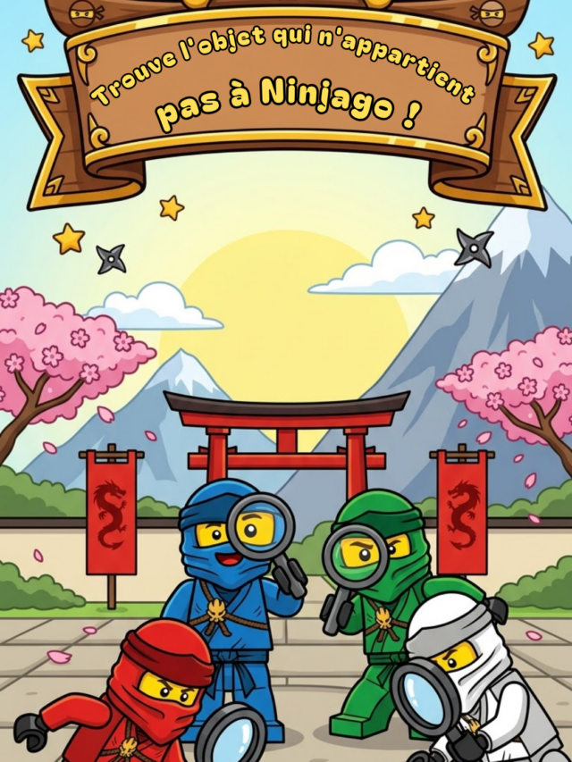 Trouve l&rsquo;objet qui n&rsquo;appartient pas à Ninjago ! Jeu enfant