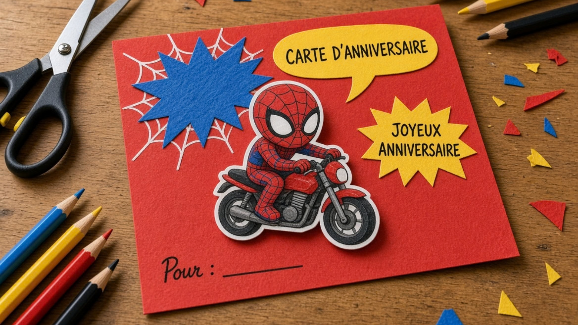 Tutoriel pour fabriquer une carte d'anniversaire Spider-Man